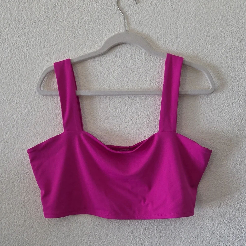 Express Hot Pink Crop Tank Top - Picture 1 of 3